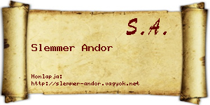 Slemmer Andor névjegykártya
