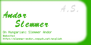 andor slemmer business card